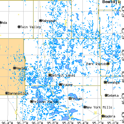 Becker County close-up map
