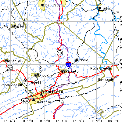 Mercer County close-up map