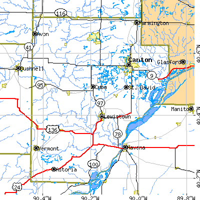 Fulton County close-up map