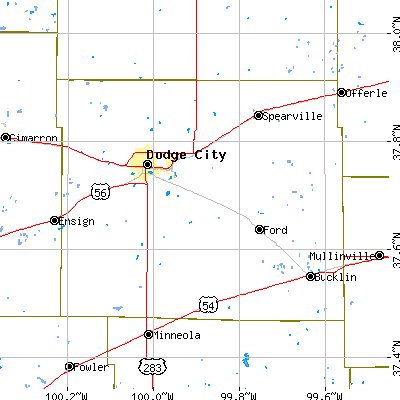 Ford County close-up map