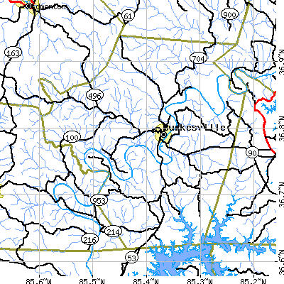 Cumberland County close-up map