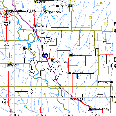 Atchison County close-up map