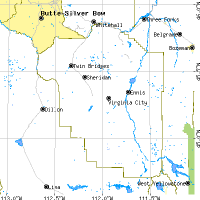 Madison County close-up map