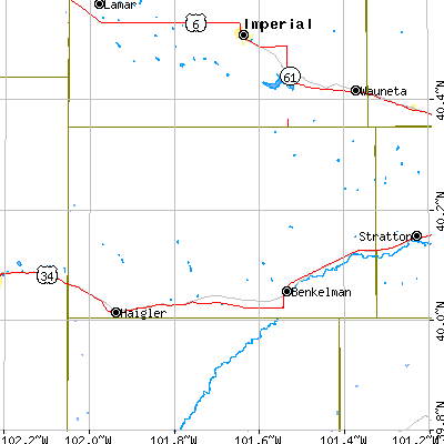 Dundy County close-up map