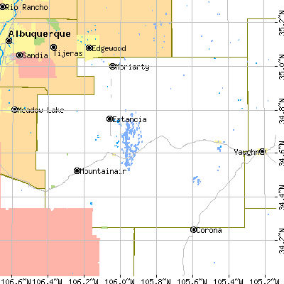 Torrance County close-up map