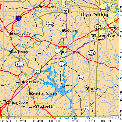 Davidson County close-up map