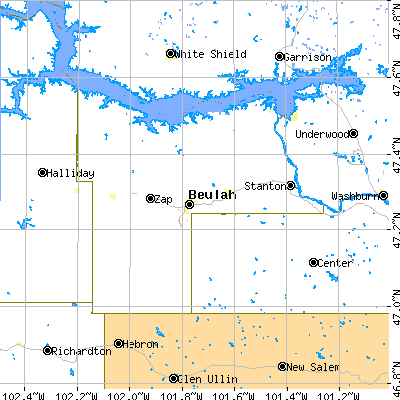 Mercer County close-up map