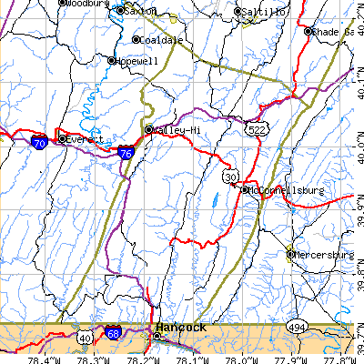 Fulton County close-up map