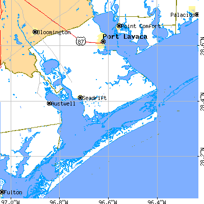 Calhoun County close-up map