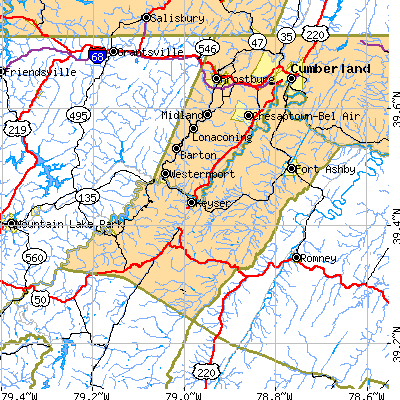 Mineral County close-up map