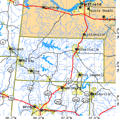 Franklin County close-up map