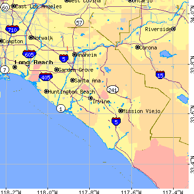 Orange County close-up map