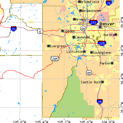 Jefferson County close-up map