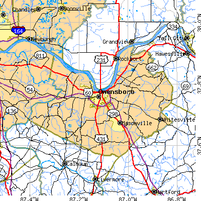Daviess County close-up map