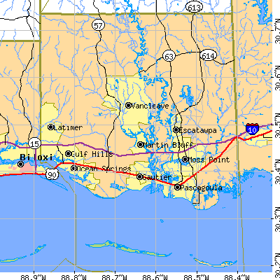 Jackson County close-up map