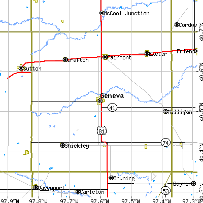 Fillmore County close-up map