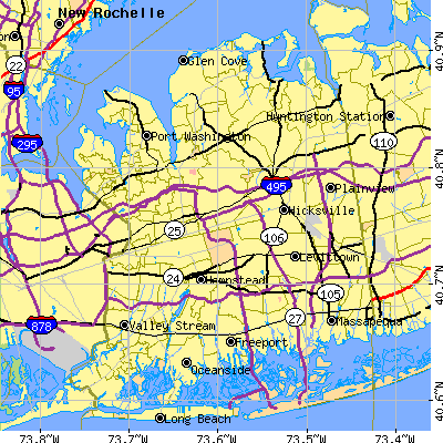 Nassau County close-up map