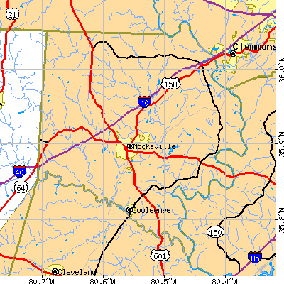 Davie County close-up map