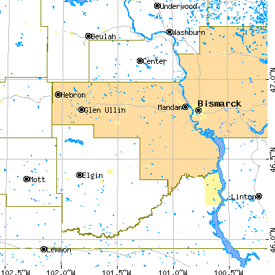 Morton County close-up map