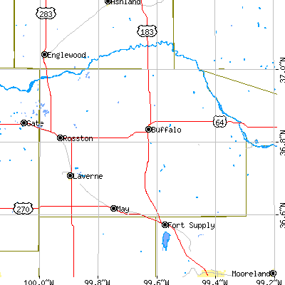 Harper County close-up map