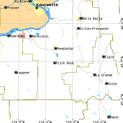 Umatilla County close-up map