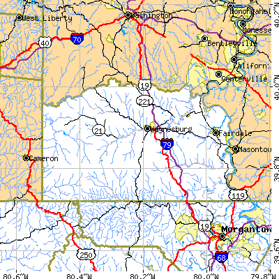 Greene County close-up map