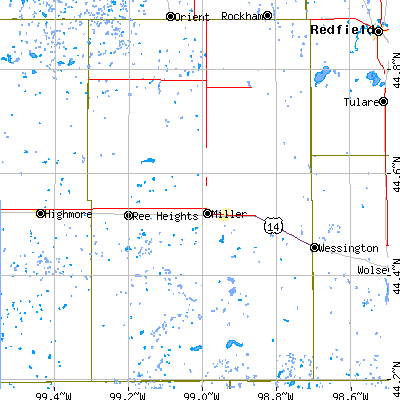 Hand County close-up map