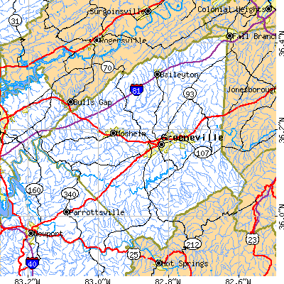 Greene County close-up map