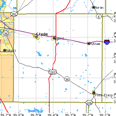 Callahan County close-up map