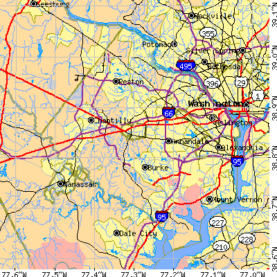 Fairfax County close-up map