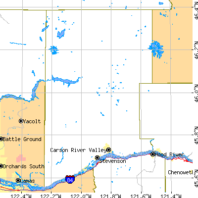 Skamania County close-up map