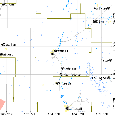 Chaves County close-up map