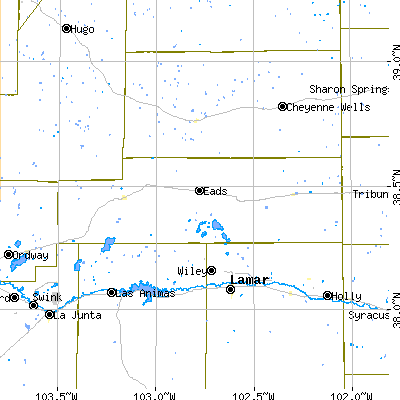 Kiowa County close-up map