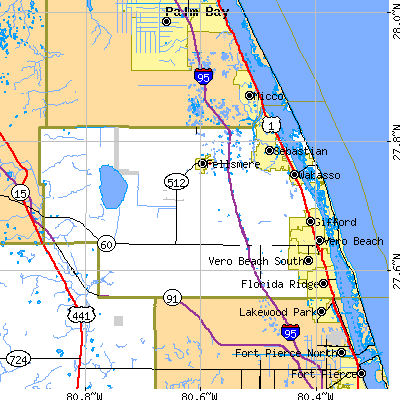 Indian River County close-up map