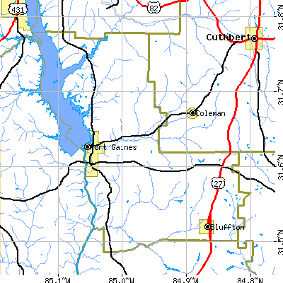 Clay County close-up map