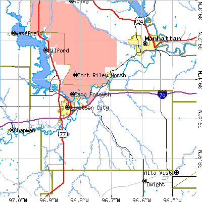 Geary County close-up map