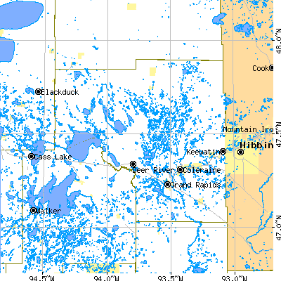 Itasca County close-up map
