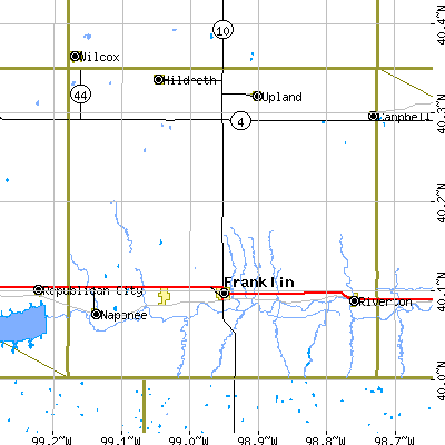 Franklin County close-up map