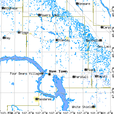 Mountrail County close-up map
