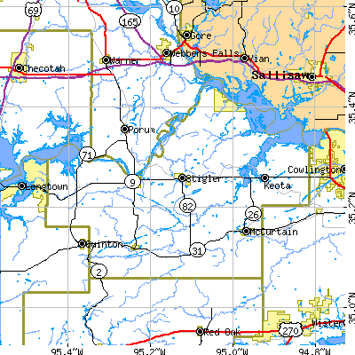 Haskell County close-up map