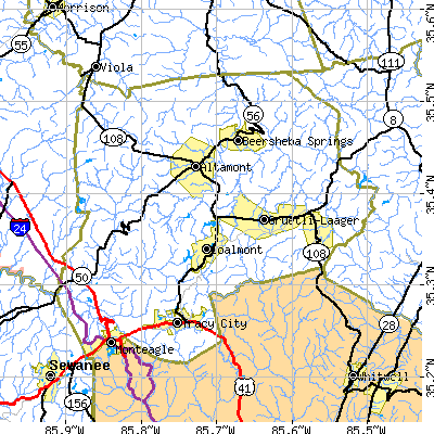 Grundy County close-up map