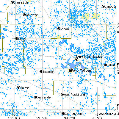 Benson County close-up map