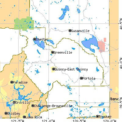 Plumas County close-up map