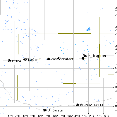 Kit Carson County close-up map