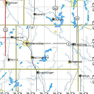 Emmet County close-up map