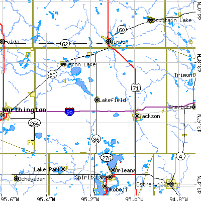 Jackson County close-up map