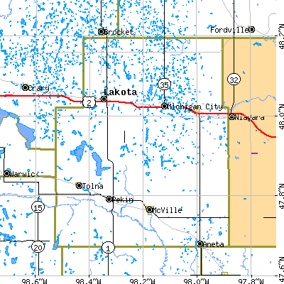 Nelson County close-up map