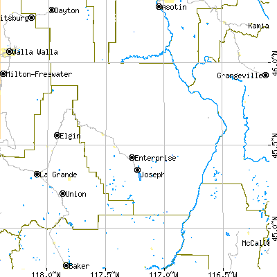 Wallowa County close-up map