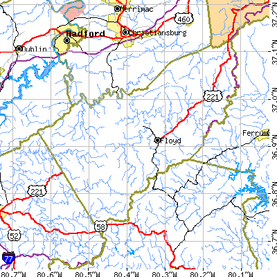 Floyd County close-up map