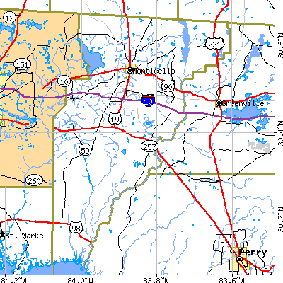 Jefferson County close-up map